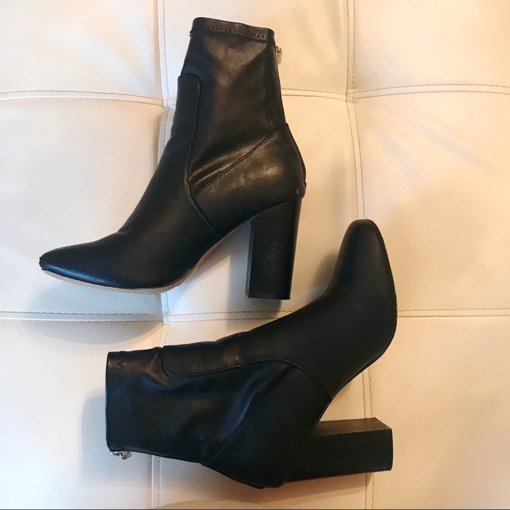 Express Leather Heeled Booties